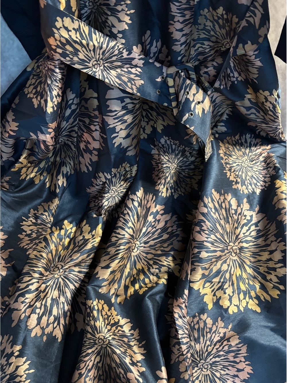 eShakti Wayward Fancies Floral Print Dupioni Cotton Poplin Maxi Shirtdress XL 18 - Picture 6 of 8